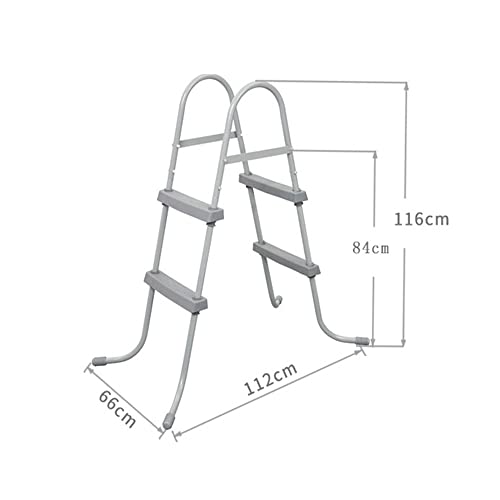 Escalera para piscina exterior con marco metálico 84 cm miniatura 5