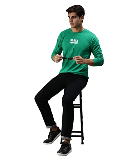 Image of Veirdo Pure Cotton Full Sleeves Round Neck Cool & Stylish Graphic Printed T-Shirt for Men & Boys