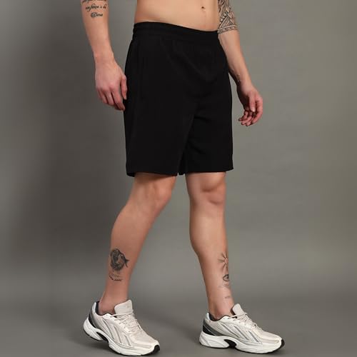 Image of ATICX Polyester Shorts for Men - Quick Dry Lightweight with Zipper Pockets - Gym, Running, Jogging, Training Half Pants for Basketball, Swimming, Badminton, Cycling, Football, Outdoor & Home Wear
