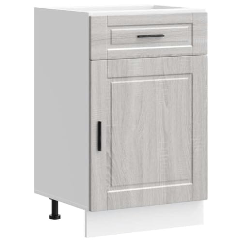 vidaXL Kitchen Base Cabinet Porto Grey Sonoma Engineered Wood, sink base cabinet, base kitchen cabinet with drawer, sink base unit