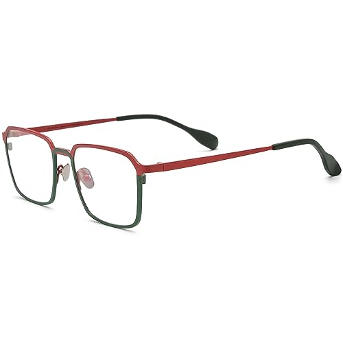 Image of FONEX Colorful Pure Titanium Glasses Frame Women Retro Round Eyeglasses