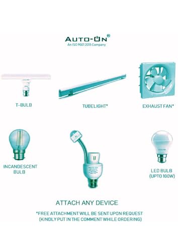 Image of Auto-ON PIR Motion Sensor Bulb Holder (Convert Any Bulb to Automatic) (Energy Saver) (Adjustable timer) Surge Protector- One Year Warranty - Pack of 1