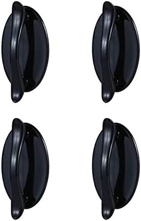 Vpang 4 Pcs Self-Stick Drawer Knobs Push Pull Helper Instant Cabinet Drawer Handle Helper Kitchen Cabinet Door Window Drawer Auxiliary Pulls Convenient Opening Stick-on Handles (Black)