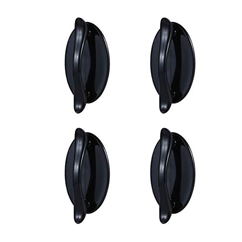 Vpang 4 Pcs Self-Stick Drawer Knobs Push Pull Helper Instant Cabinet Drawer Handle Helper Kitchen Cabinet Door Window Drawer Auxiliary Pulls Convenient Opening Stick-on Handles (Black)