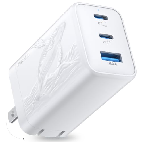 Image of 65W GaN Charger,3-Port USB C Charger,Wall Compact Foldable Fast Charger for iPhone 17 Pro Max /17 Pro /17 Air,16 Pro /16e Series, iPad, Samsung Galaxy S26 /S25(White)
