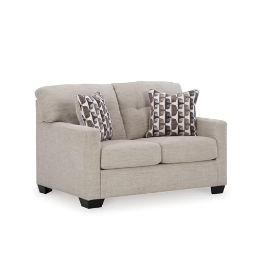 Signature Design by Ashley Mahoney Small Loveseat for Small Spaces, Beige