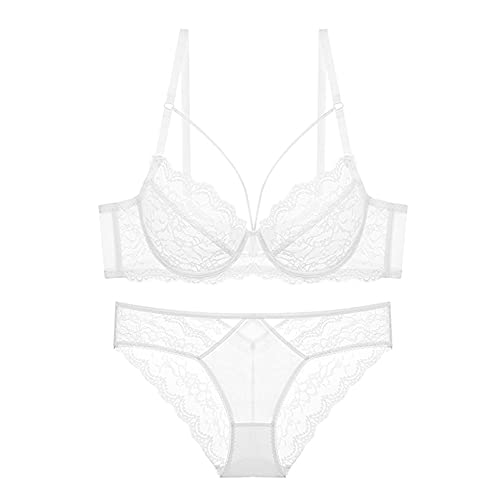 Bralette à bretelles WENJUN blanc 75E pour sublimer vos soirées en lingerie transparente sexy