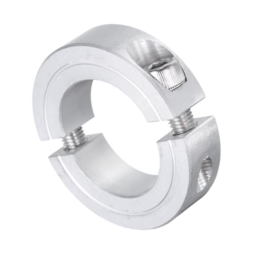 uxcell Double Split Clamp-On Shaft Collar for 1-1/8" Shaft, Aluminum Alloy