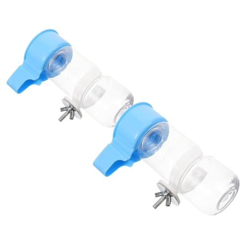 GANAZONO 鳥酒飲み ケージ オウム 鳥の餌箱 鳥の水 ちょうど インコウォーターディスペンサー 自動ウサギ給餌器 鳥かごのフィーダーと給水器 モルモットのフードボウル Sky-blue