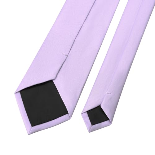 Image of KOOELLE Men's Ties Solid Pure Color Plain Neckties Formal Black Ties For Men