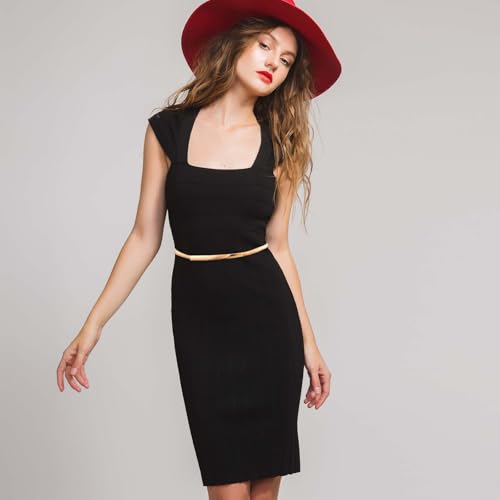 Skinny Metal Cinch Belt for Women, Gold Stretch Thin Waist Belt Adjustable Elastic Belt for Dress2