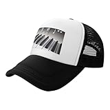 amrewqyl cappellino da baseball regolabile con simbolo di musica pianoforte, nero, 3-6