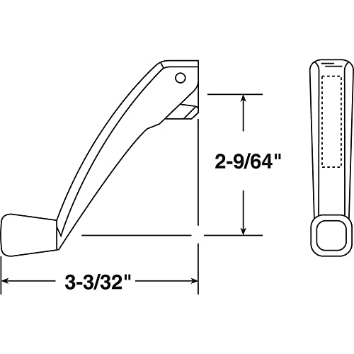 Image of Prime-Line TH 22245 Folding Crank Handle for 11 /32 In. Spindle Casement and Awning Window Operators - Low-Profile Design for Unobstructed Use of Blinds- Diecast Zinc, Coppertone Finish (Single Pack)