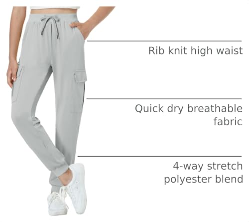 Image of EXARUS Girls Hiking Cargo Pants Joggers Teen Quick Dry Lightweight Slim Fit