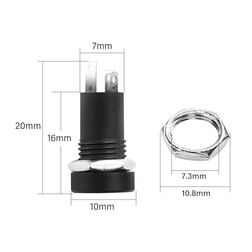 6 piezas conector jack 3.5mm para montaje en panel miniatura 6