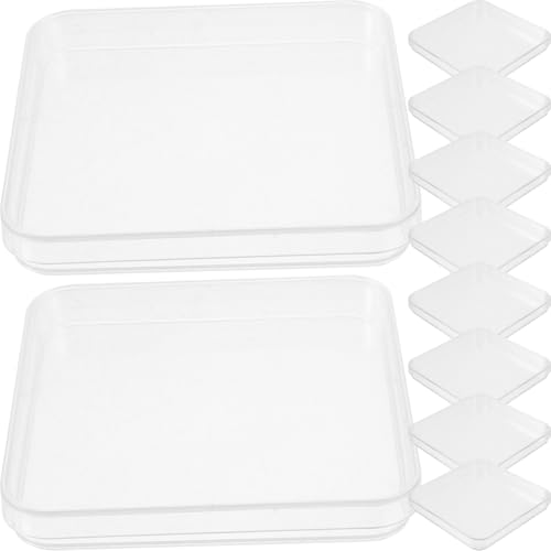 FUNOMOCYA 10pcs Plastic Agar Plates Petri Tray Culture Dish Agar Petri Dishes for Equipment Transparent