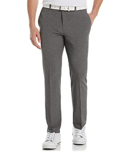 PGA TOUR Men's Ff Heather Plaid Pant Flat Front