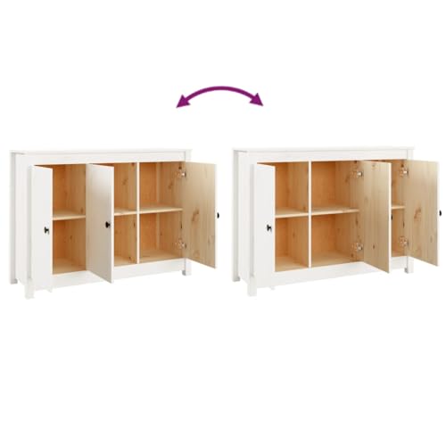 Credenza Cassettiera Cassettiera Mobile Contenitore Organizer Cucina Soggiorno Soggiorno 100 X 35 X 74 Cm Legno Massello Di Pino Bianco 02_0030155 - 4