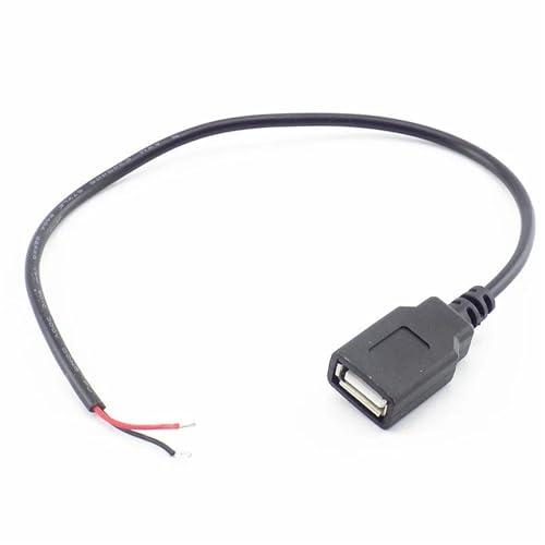 Cable de alimentación USB a 2 pines duradero de 30 cm con conector seguro
