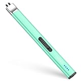 REIDEA R1 電子ライター キャンドルライター プラズマライター フラットライター 防風 フレームレス USB充電式 アークライター 安全ボタンとパワーインジケーター付き キャンドル BBQ 花火用 ミントグリーン