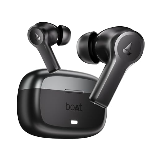 Image of Boat Nirvana Lucid w / 32 dB ANC, Multi-Point Connectivity, in-Ear Detection, 60HRS Playback, Hearables App, 4 Mics ENx, IPX5 Truly Wireless in Ear Earbuds, TWS Ear Buds(Gunmetal Black)