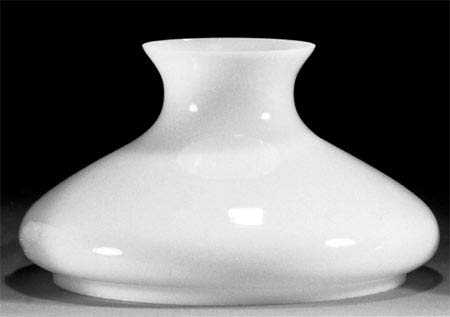 Image of B&P Lamp 10 inch Fitter Cased White Glass Tam-O-Shanter Style Student Lamp Shade with Plain Top