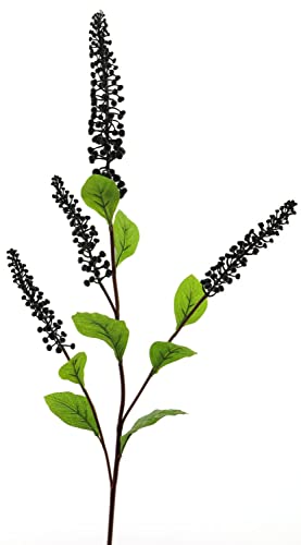 artplants.de Rama Artificial de Phytolacca SULIYA, Bayas, Negro-Morado, 95 cm - Rama Falsa de Bayas