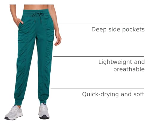 Image of CRZ YOGA Ease Line Joggers 26 inch /28.5 inch /30.5 inch | Casual, Lightweight, Ruched Design, Pockets, for Women