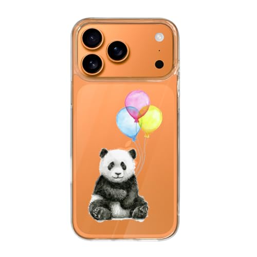 IPhone 17Pro Max 用ケース 萌え 水彩スカル パンダ カラフル 風船 アイフォン17用 カバー 透明 スマホケース おしゃれ 人気 個性 創意 キャラクター 携帯ケース 耐衝撃 ワイヤレス充電対応