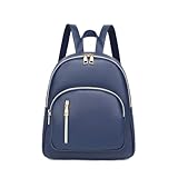 YANAIER Women Mini Backpack Purse PU Leather Anti-theft Backpack Ladies Fashion Casual Travel Daypack Rucksack Navy