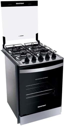 Fogão Brastemp 4 Bocas de embutir Inox com dupla chama e grades i...