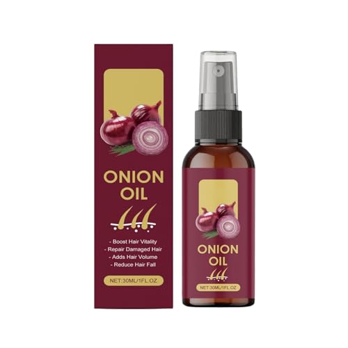 Aceite Esencial de Cebolla Roja Orgánica, Fórmula Nutritiva Ligera, Spray de Sérum de Cebolla para un Cabello Más Sano, Ideal para Cabello Seco, Dañado, Fino o Rizado