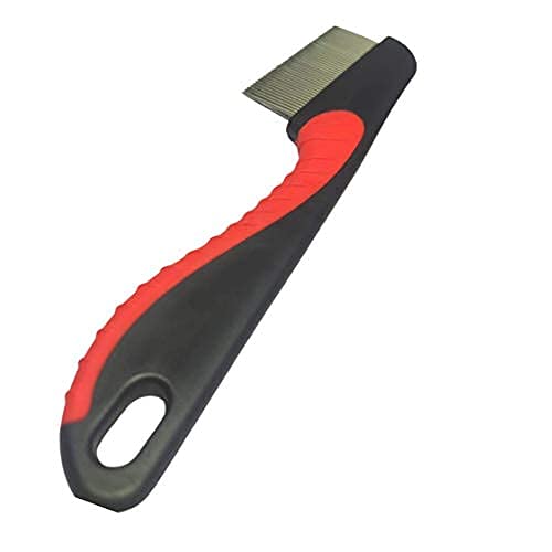 PSK PET MART Amazing Stainless Metal Flea Comb for Pets Grooming Comfortable to Use Dogs, Cats, Rabbit Fur Detangling Tool Flea and Tick Prevention for Animal (Greep Hnadle Comb) 1