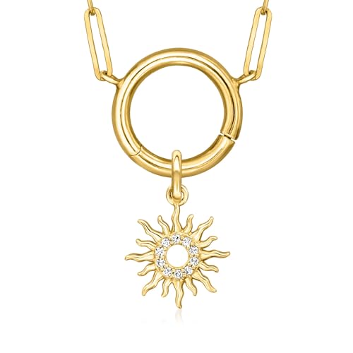 Pure Collection by Ross-Simons Diamond Sun Charm in 14kt Yellow Gold3