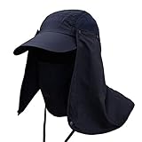 1pcs al aire libre deporte senderismo visera sombrero UV protección cara cuello cubierta proteger tapa-Negro