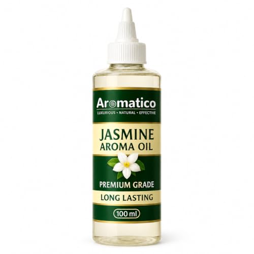 Image of AROMATICO Pure Jasmine Aroma Diffuser Oil with Long-Lasting Fragrance for Homes, Offices & Showrooms | Ideal Aromatherapy for Diffusers, Reed Diffusers, Air-Purifiers & Candles - 100 ml