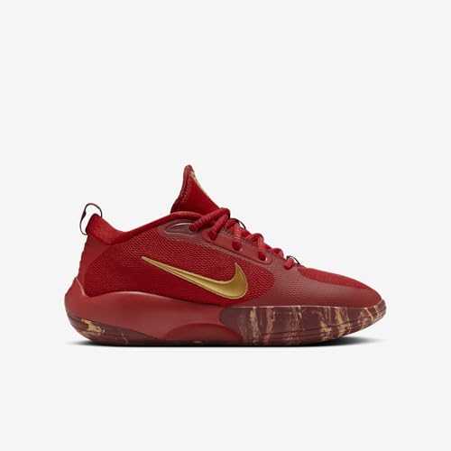 Nike IsoFly Big Kids' Basketball Shoes (FZ7298-600, Gym Red/Team Red/Dark Team Red/Metallic Gold) Size 6