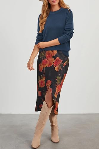 Arach&Cloz Jumpers for Women UK Wool Blend Short Long Sleeve Autumn Winter Sweater Crew Neck Shirt Blouse Tops