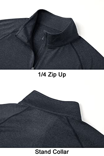 Image of MAGCOMSEN Men's Quarter Zip Pullover Long Sleeve Sweatshirts Fleece Lined Golf Pullover Thermal Gym Workout Tops