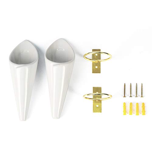 J Jackcube Design Ceramic Hanging Planter Wall Planters Set Of 2 Modern Flower Plant Pots For Succulent Herb Air Plant Floating Vase Home Office Decor Gift Wall Decor- Mk638A #TOP6