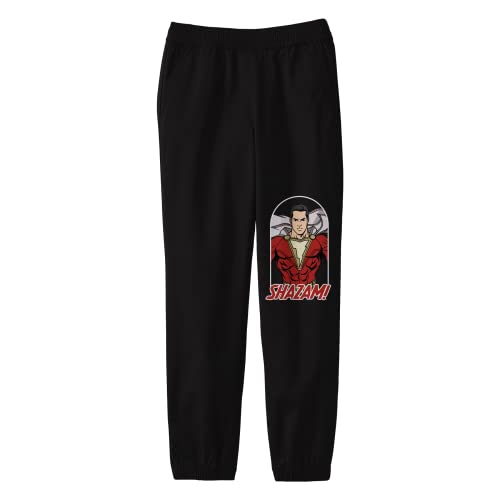 Bioworld Shazam! Movie Character and Logo Youth Black Graphic Jogger Pants