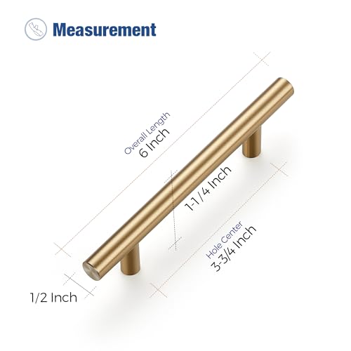 Image of Ravinte 15 Pack 6 inch Cabinet Pulls Champagne Bronze Stainless Steel Kitchen Drawer Pulls Cupboard Handles Cabinet Handles 3.75 inch Hole Center