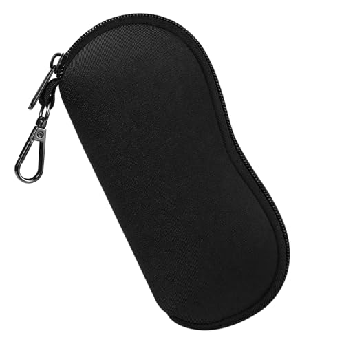 Image of FINTIE Glasses Case with Carabiner, Ultralight Neoprene Sunglasses Pouch | Soft Eyeglasses Case, Portable Metal Clip, Eyewear Storage, Zipper Closure, For Men And Women Travel