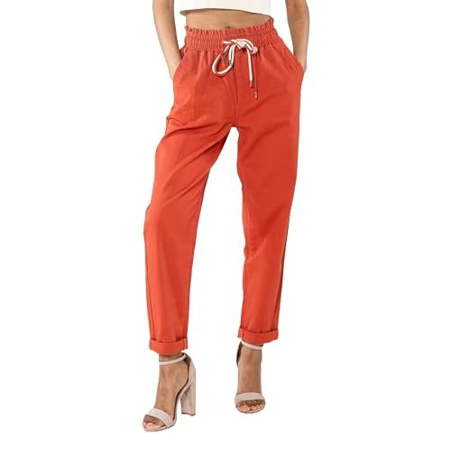 Nina Carter P500 Pantalones vaqueros casuales para mujer, estilo jogger, cintura alta, pantalones vaqueros, pantalones de chándal, vaqueros de verano, XL delgado