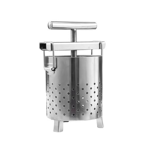 NYHGOXM ステンレス製 手動式脱水機/圧搾機 業務用/家庭用 餃子の具 野菜絞り器 漢方薬 蜂蜜しぼり器 ジューサー 養蜂器具 野菜脱水にも (シルバー,6L)