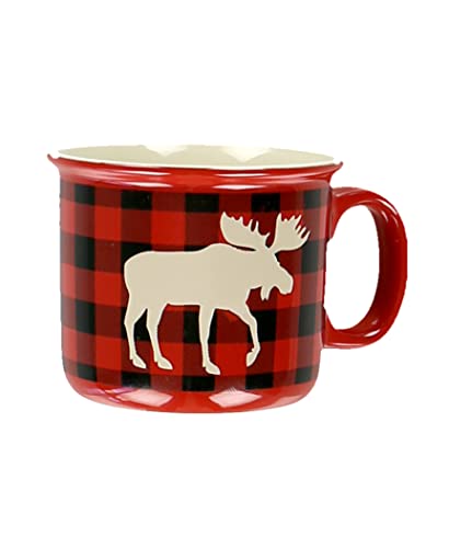 Lazy One Novelty Mugs, Funny Gift Mug For Family, Friends, Or Coworkers In Your Office, Set Of 4, Moose Plaid #TOP1