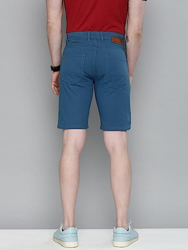 Image of The Indian Garage Co Men Slim Fit Solid Mid-Rise Chino Shorts
