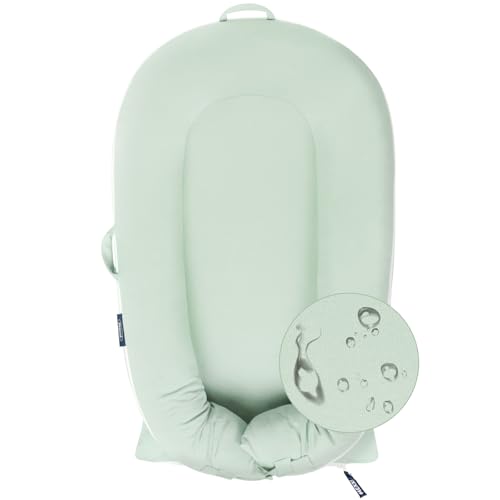 Image of Organic Replacement Cover with Waterproof Pad | Premium Quality Spare Cover Certified Organic Cotton | Protects Against leaks | [Fits Dockatot Deluxe + Docks] (Cover Only) (Pistacho Green)