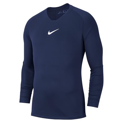 Nike - Park First Layer Top - Pull À Manches Longues Homme, Bleu (Minuit Marine / Blanc), M