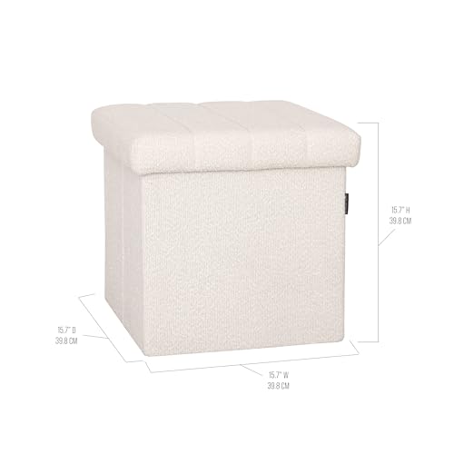 image for Seville Classics Cushioned Fabric Ottoman Hidden Storage Chest Footres